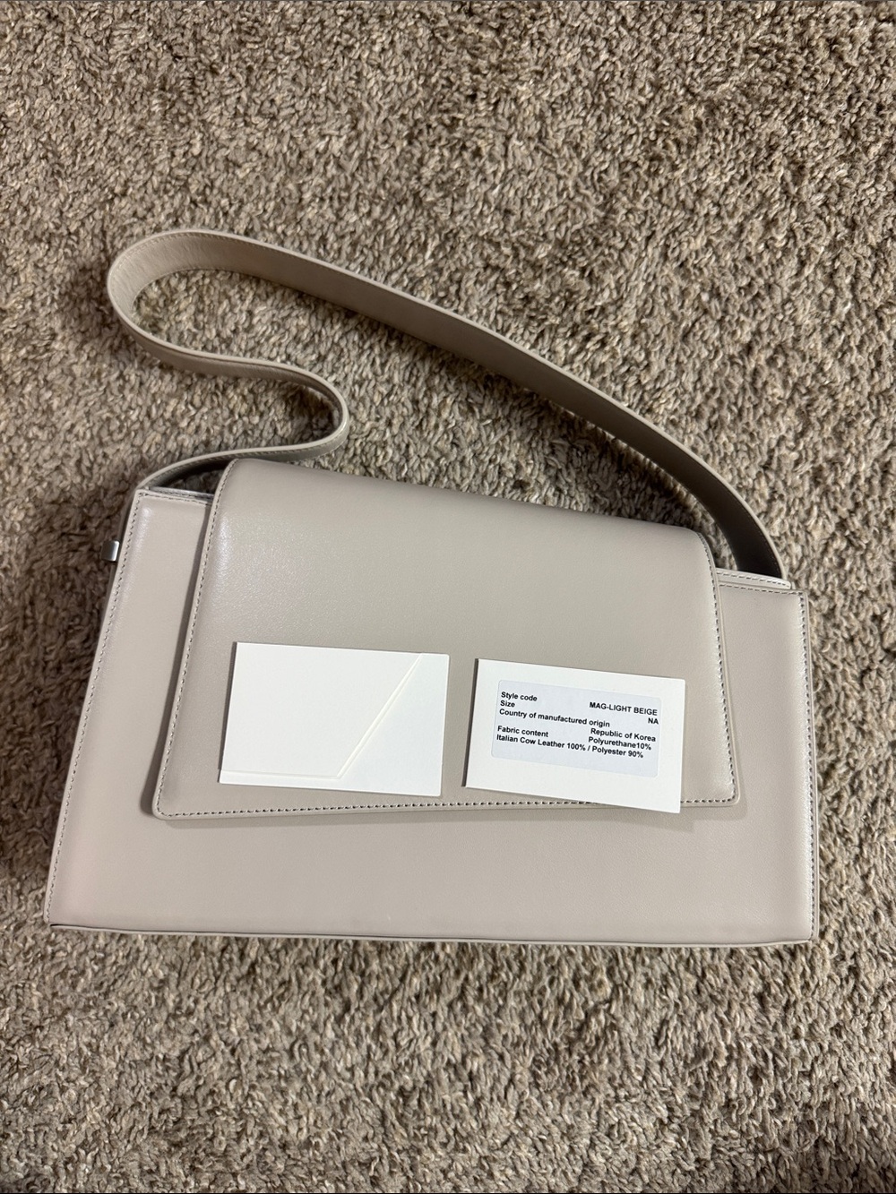 Classic Cream Shoulder Bag with Front Flap - Picture 6 of 6